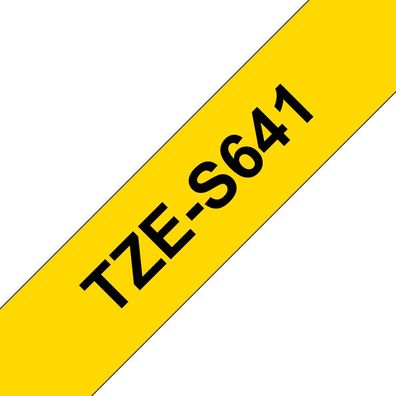 Schriftband TZe-S641 (extra st.) Schwarz auf Gelb 18mm x 8m