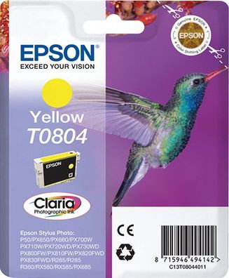 Epson Tintenpatrone T0804 Gelb Clara Photo