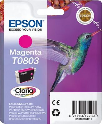 Epson Tintenpatrone T0803 Magenta Claria Photo