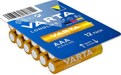 VARTA Longlife Batterie AAA LR03 Micro 12er Big Box