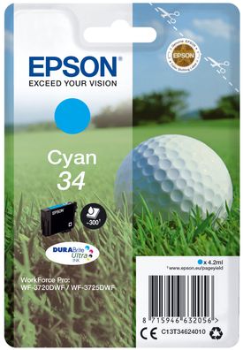 Epson Tintenpatrone 34 Cyan (C) (ca.300 Seiten)