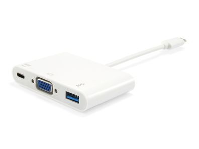 equip USB Typ C zu VGA Buchse, USB A Buchse, PD Adapter