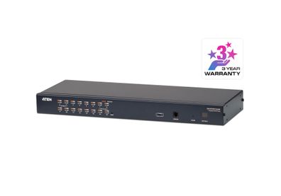 ATEN KH1516A, 16-Port Cat.5 KVM-Switch mit Daisy-Chain-Port, 19Zoll, 1HE