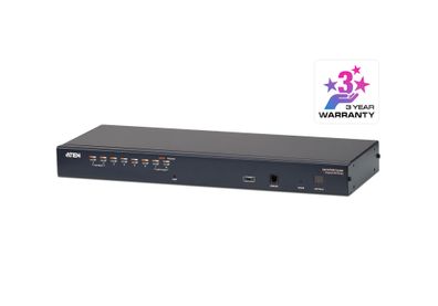 ATEN KH1508A 8-Port Cat.5 KVM-Switch mit Daisy-Chain-Port, 19Zoll, 1HE