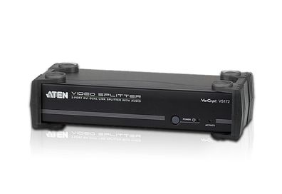 ATEN VS172 Video-Splitter DVI 2-fach Monitor-Verteiler mit Audio, Dual-Link