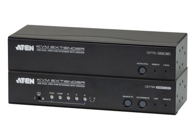 ATEN CE775 Konsolen-Extender, Dual View, USB, RS232, mit Audio, bis 300m