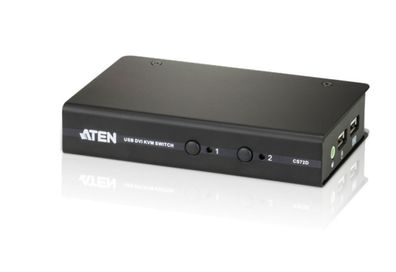 ATEN CS72D KVM-Switch, 2-fach, DVI, USB, Audio, kompakt