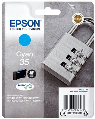 Epson Tintenpatrone 35 Cyan Vorhängeschloss