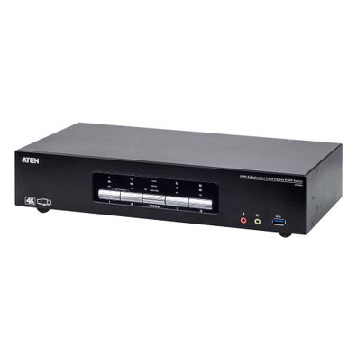 ATEN CS1964 KVMP-Switch 4-fach, DisplayPort für 3 Displays 4K, USB 3.0, Audio