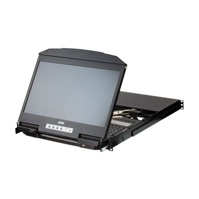 ATEN CL3884NW KVM-Konsole mit 18,5Zoll LCD, 4-Port USB HDMI Multi-View Dual Rail