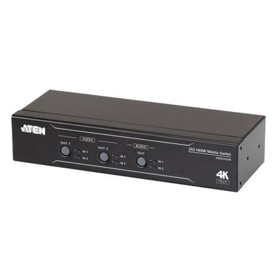 ATEN VM0202HB HDMI Matrix Switch 2x2 True 4K mit Audio De-Embedder