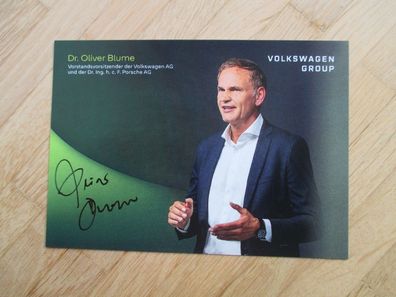 Vorstandsvorsitzender Porsche Volkswagen VW Dr. Oliver Blume - handsign. Autogramm!!