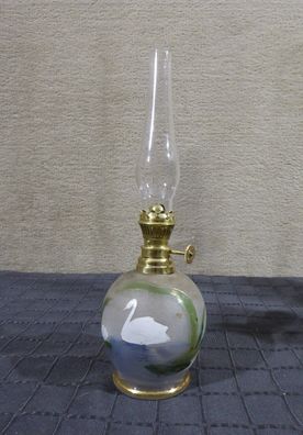 Kleine Jugendstil Klöpfel&Sohn Erfurt Petroleumlampe Öllampe Nachtlampe Antik Bemalt