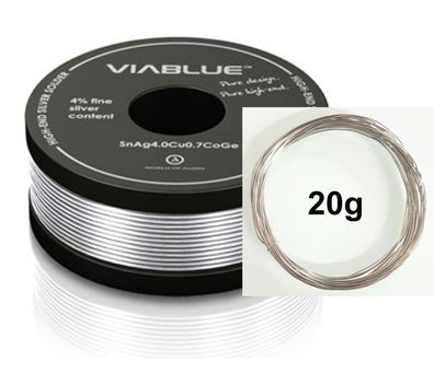 Viablue Silberlötzinn / Lötdraht / Silberlot / HiFi / 4% Silber / 20g / 4m-Ring