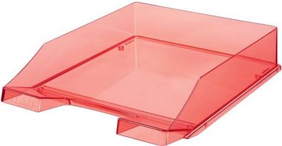 HAN Briefkorb Klassik A4 transparent-rot 1026-X-29 stapelbar Briefablage