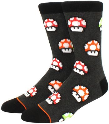 Pilz UP Motiv Socken - Nintendo Super Mario 360° Motiv Charakter Cartoon Socken