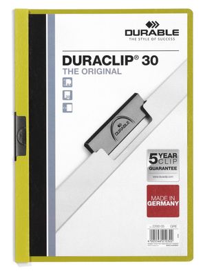 Durable® Klemm-Mappe 2200-05 Duraclip® A4 Klemmappe 30 Blatt grün