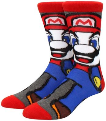 Lustige Mario Giant Socken - Nintendo Super Mario 360° Motiv Charakter Cartoon Socken