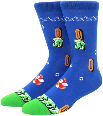 Mario Coins Lustige Charakter Socken - Super Mario 360° Motiv Cartoon Socken