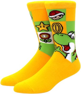 Yoshi & Kumpels Lustige Charakter Socken - Super Mario 360° Motiv Cartoon Socken