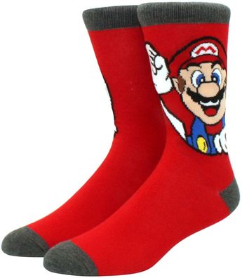 Super Mario Rote Lustige Socken - Super Mario 360° Charakter Motiv Cartoon Socken