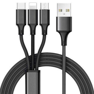 3 in 1 USB Cable Micro Lightning USB-C USB-A