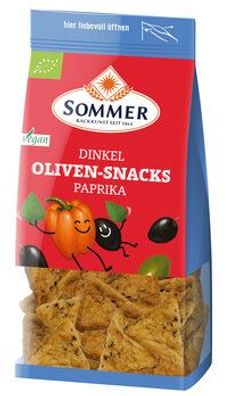 SOMMER 6x Dinkel Oliven-Snacks Paprika 150g