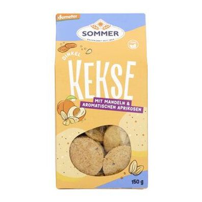 SOMMER 3x Dinkel Kekse mit Mandeln & aromatischen Aprikosen 150g