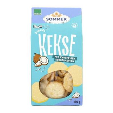 SOMMER 6x Dinkel Kekse mit knusprigen Kokosraspeln 150g