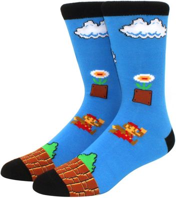 Mario Crew Hellblaue Socken - Super Mario 360° Charakter Cartoon Socken