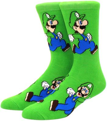 Luigi Jumping Grüne Socken - Super Mario 360° Charakter Cartoon Socken