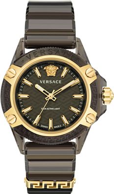Versace VE6E00123 Icon Active Indiglo gold schwarz Herren Damen Unisex Uhr NEU