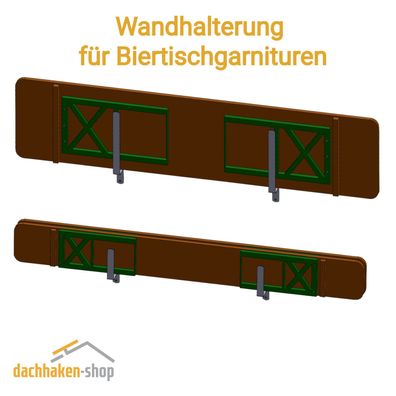 Edelstahl Wandhalterung für Festzeltgarnitur Wand Halter Biertisch Bierbank