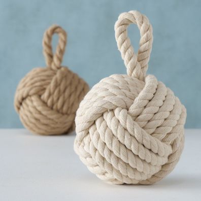 Boltze 2Türstopper Zuber Höhe 23 cm, Jute braun