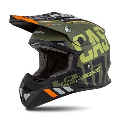 Crosshelm Helm Motorradhelm Motocross Motocrosshelm Cassida Cup Sonic grün