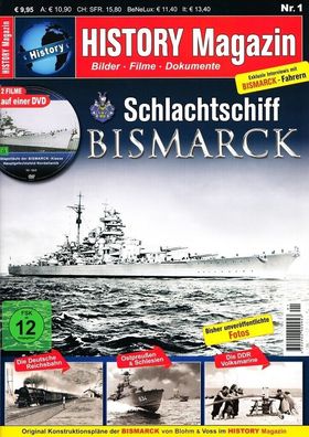 History Magazin Nr. 1 - Schlachtschiff Bismarck, inkl. DVD NEU!