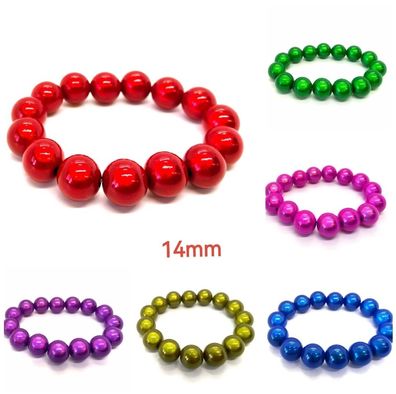 Armband Armreif Kunstperlen Magic Beads Armbänder 14 mm einfarbig 16 Farben