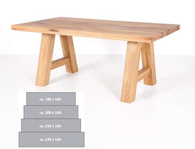 Esstisch Lyon A Balkeneiche Tisch 200-240cm Variante Massivholztisch