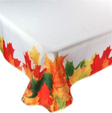 Tischdecke Herbst 130x170 Herbstlaub Orange Bunt Tischtuch Pflegeleicht Decke