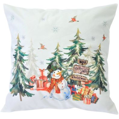 Kissenbezug Weihnachten 40x40 Schneemann Winter Kissenhülle Dekokissen Kissen Sofakis