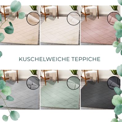 Teppich Hochflor Kuschwelweich Flauschig Soft Teppiche Wohnzimmer Schlafzimmer