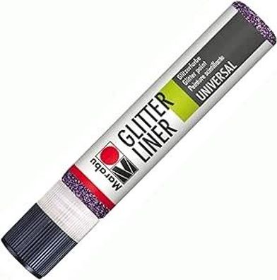 Marabu Glitter-Liner, Effektfarb-Stift, 25 ml Stoff, Papier, Holz Metall 592 Petrol