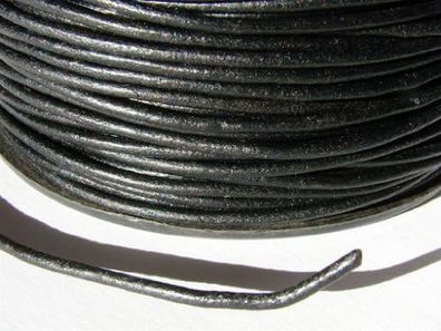 1m Lederband - schwarz - 2mm