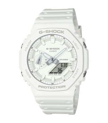 Casio G-Shock Armbanduhr weiß LED Light Stoßfest GA-2100-7A7ER