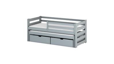 Furnlux Classic Kinderbett KUBUS - Grau - 88 x 208 x 78 cm