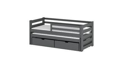 Furnlux Classic Kinderbett KUBUS - Graphit - 88 x 208 x 78 cm