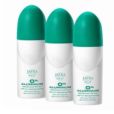 Jafra Daily 3x Deodorant Roll-on ohne Aluminium mit frischem Gurkenduft, à 60 ml