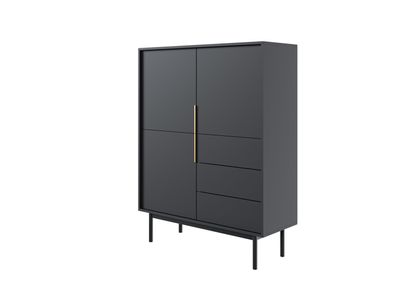 Furnlux Classic Sideboard VIVA - Schwarz - 104 x 39 x 140 cm