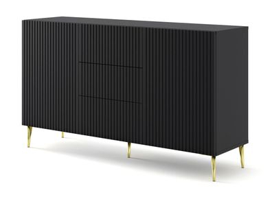 Furnlux Classic Sideboard Ravenna B - Schwarz - 150 x 42 x 87 cm