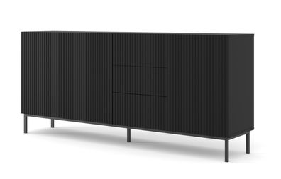 Furnlux Classic Sideboard Ravenna B - Schwarz - 200 x 42 x 89 cm